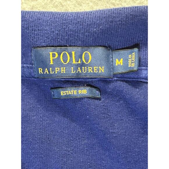 Polo Ralph Lauren Sweater Mens M Blue Estate Rib 1/4 Zip Pullover Sweatshirt - Picture 2 of 10